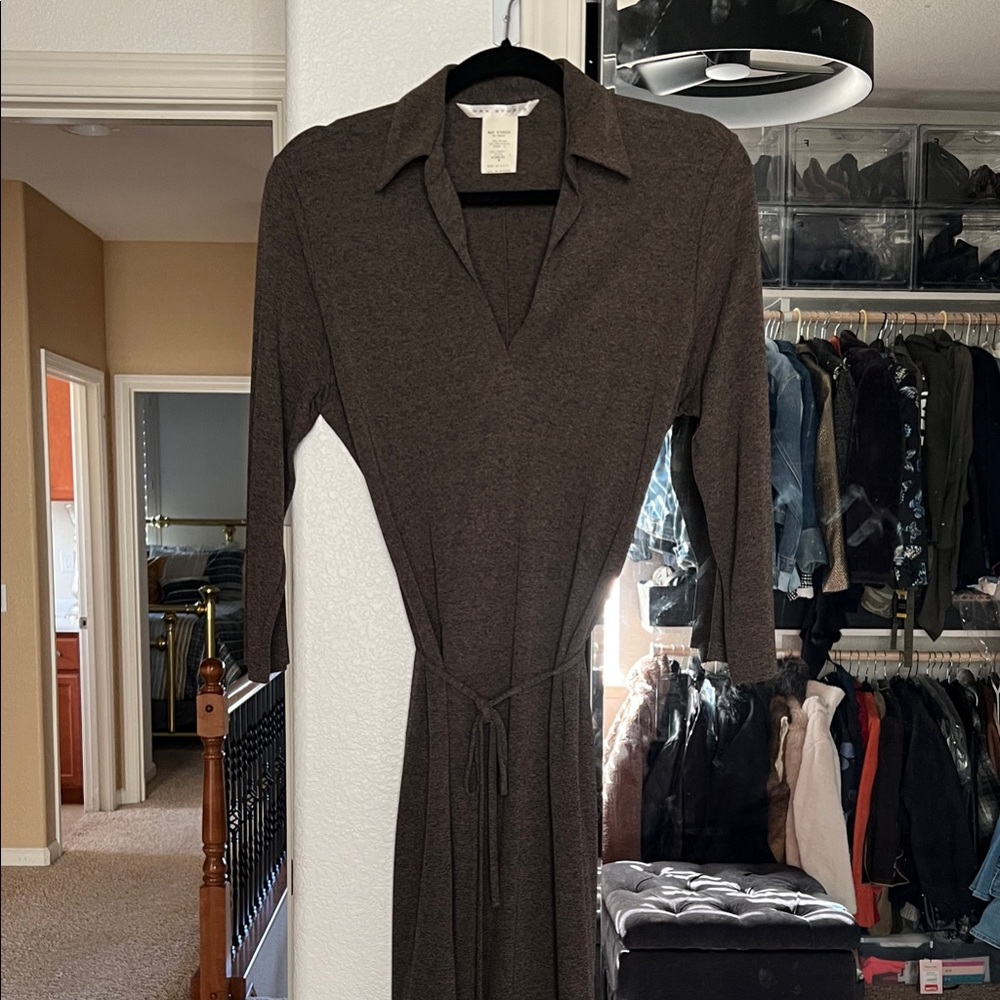 Max Studio Long Sleeve Belted Dress